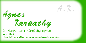 agnes karpathy business card